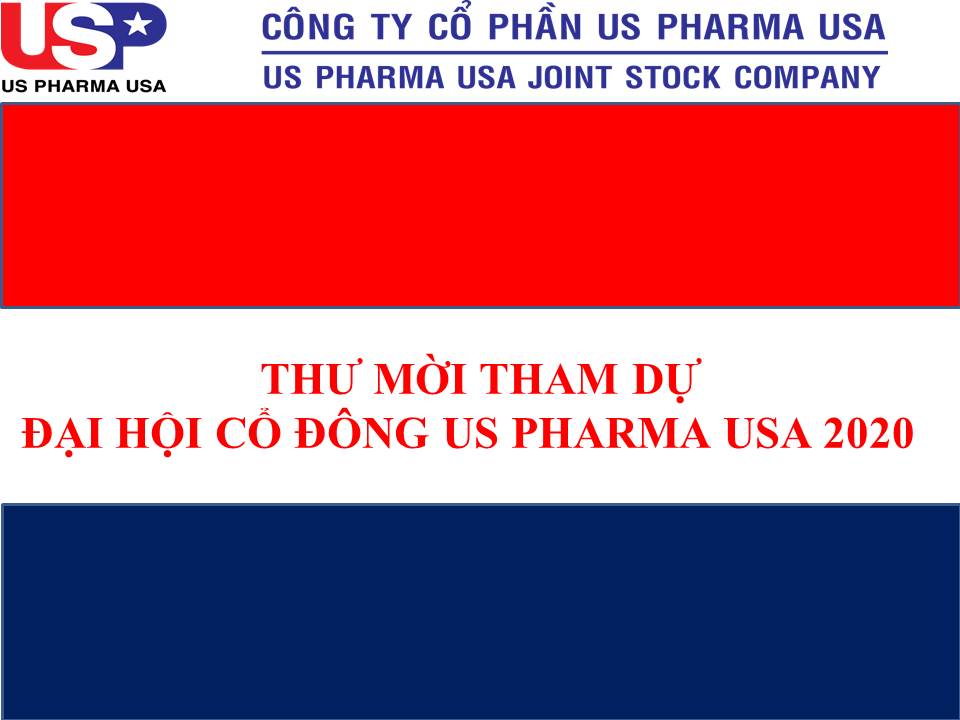 Thư Mời Tham Dự Đại Hội Cổ Đông US PHARMA USA